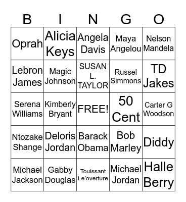 BLACK LEGACIES Bingo Card