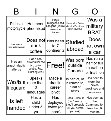 CNGC Icebreaker Bingo Card
