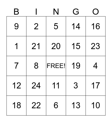 Beach BINGO Card