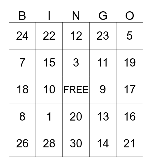 Lucy's Retirement Bingo Card