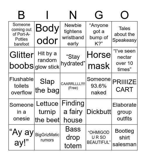 Forest Fam Bingo Card