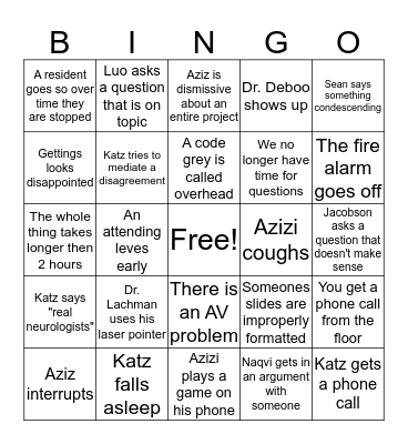 MTM Bingo Card