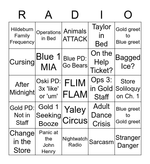 RADIO BINGO Card