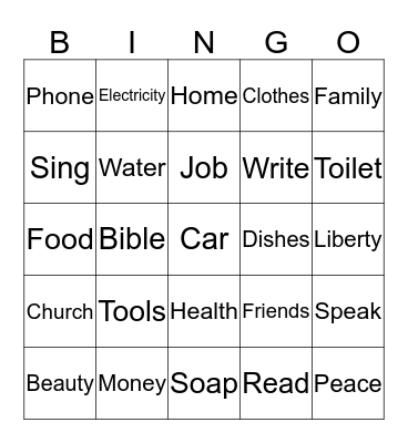 Mercy Bingo Card