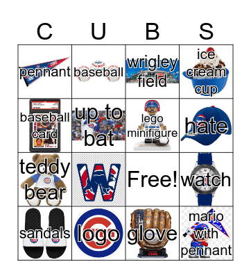 Chicago Cubs BINGO Card