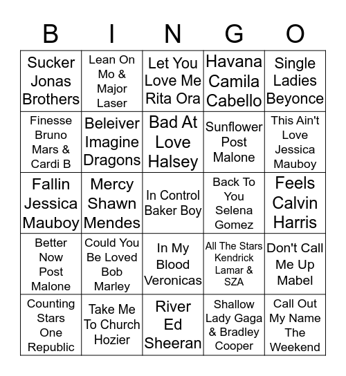 Deadly Bingo Card
