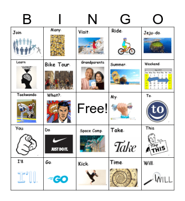 5th Grade Bingo Card
