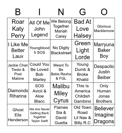 Deadly Bingo Card