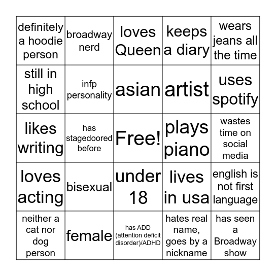 How Similar Are You to Jo? Bingo Card