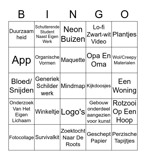 De Grote Minerva Eindexpo Bingokaart Bingo Card