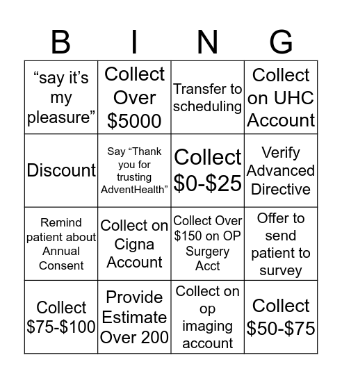 Pre Reg Bingo  Bingo Card