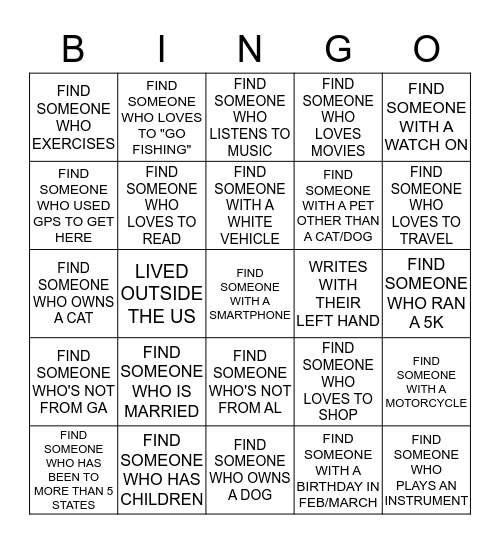 NETWORKING BINGO Card