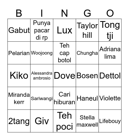 Annie Bingo Card