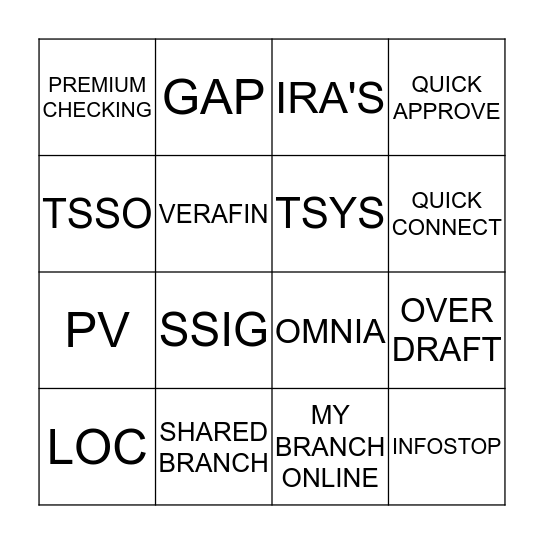 SSFCU LOTERIA!! Bingo Card