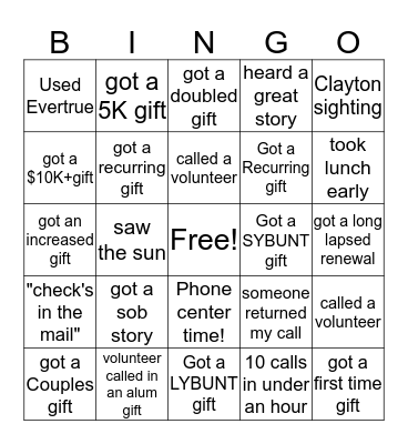 OAG End of Year BINGO Card