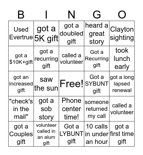 OAG End of Year BINGO Card