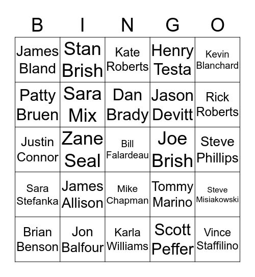 Brand Bingo Card