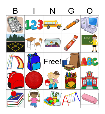 Back to School Bingo Card