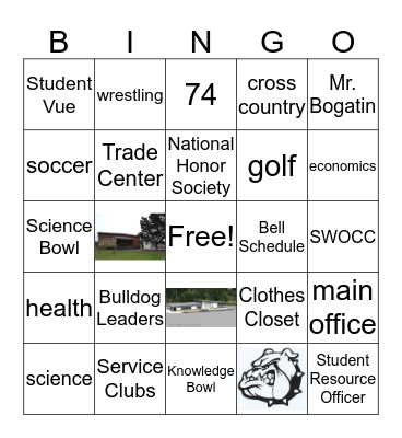 Bulldog Day BINGO Card