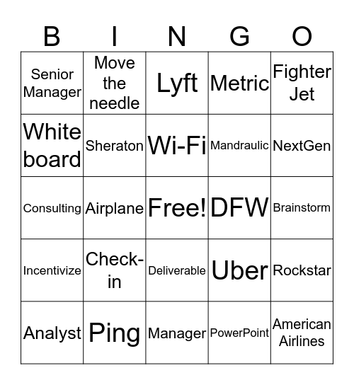 Rock Star BA Bingo Card