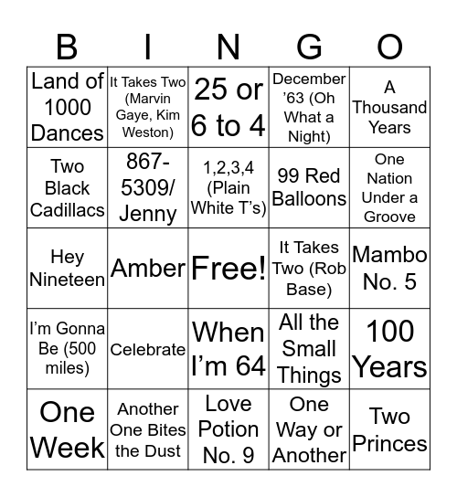 Bingo by the Numbers  Bingo Card