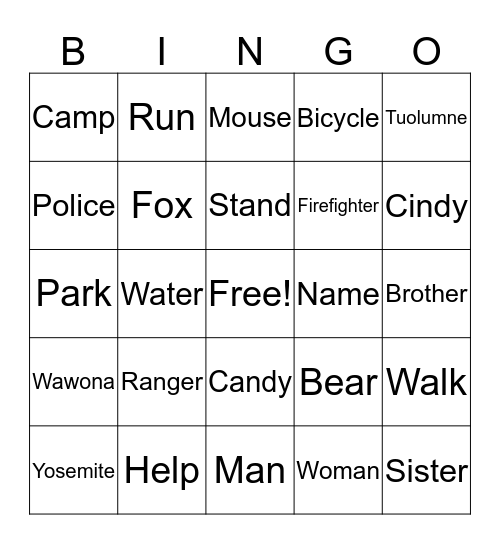 ASL Bingo Card