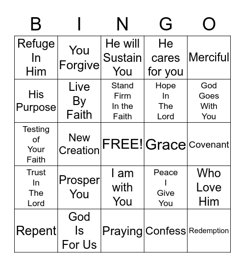 GOD LOVES YOU Bingo Card