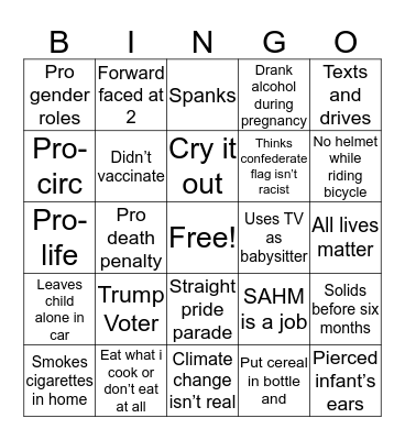 Unfiltered Mamas Bingo Card