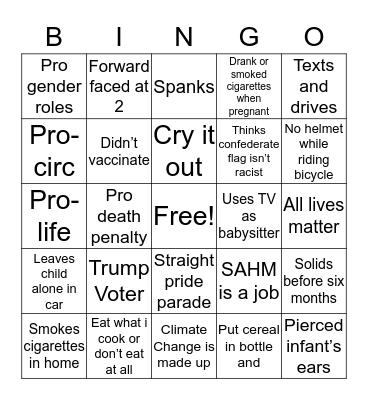 Unfiltered Mamas Bingo Card