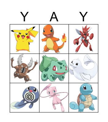 Pokemon Bingo! Bingo Card