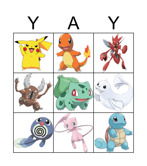 Pokemon Bingo! Bingo Card