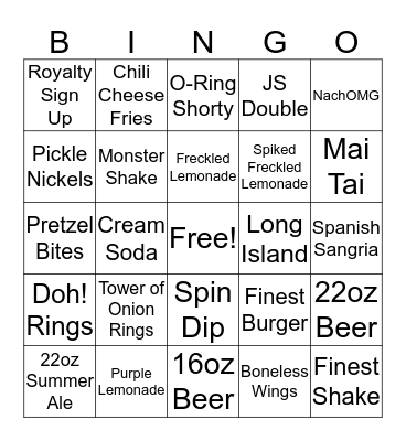 RR BINGO Card