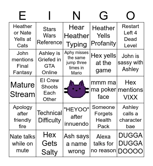 Equipped Inventory Bingo Card