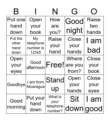 Bingo Iglesia el Cordero Bingo Card