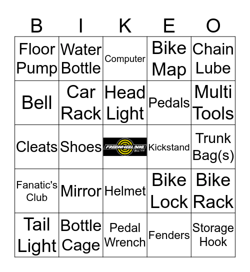 Accessory Bingo Card