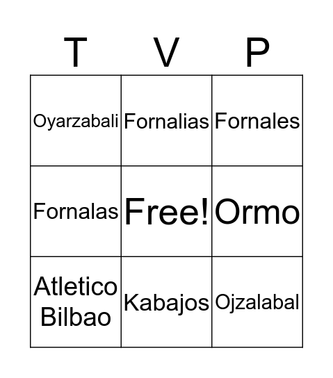 Szpakowski Bingo Card