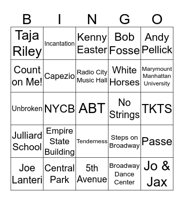 RDC in NYC BINGO! Bingo Card