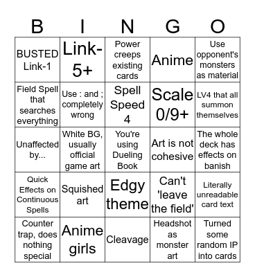 Delete Your Customs Bingo Card