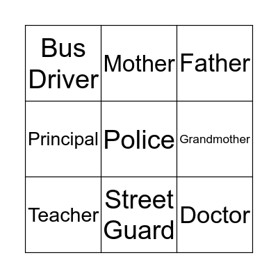 Authorities Bingo Card