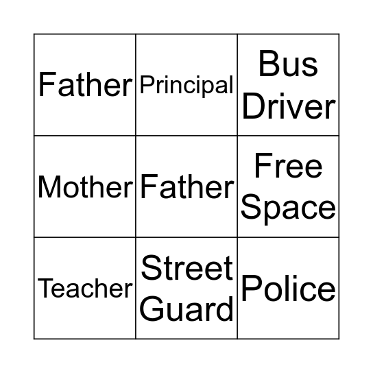 Authorities Bingo Card