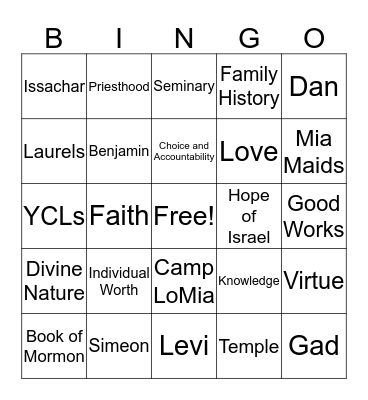 CAMP BINGO 2019 Bingo Card