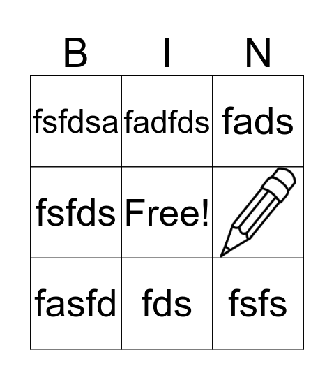 School Bingo Card