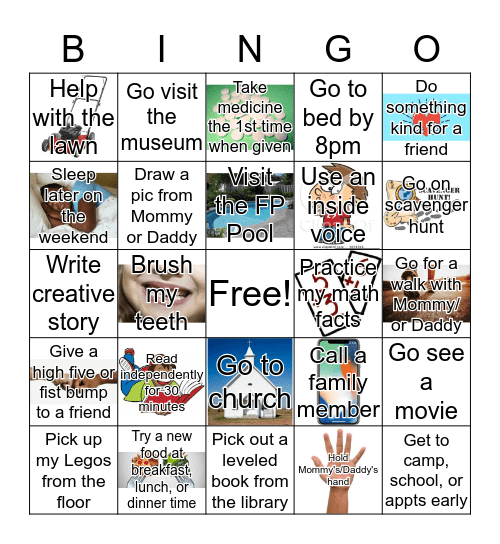 Great Choices Bingo Card
