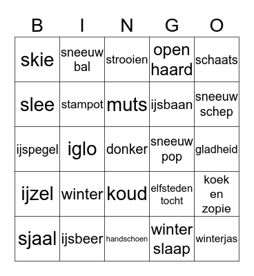 Winter Bingo Card