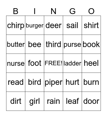 Term 2 Phonics Bingo Card