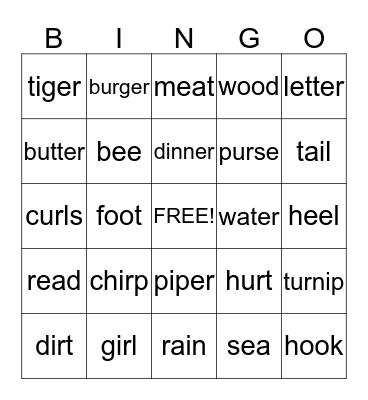Term 2 Phonics Bingo Card