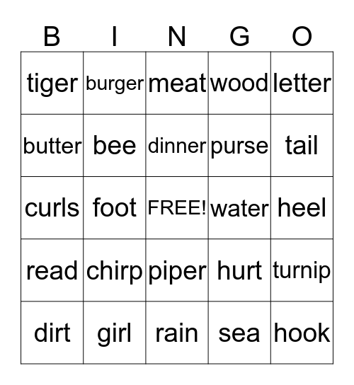 Term 2 Phonics Bingo Card