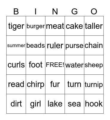 Term 2 Phonics Bingo Card
