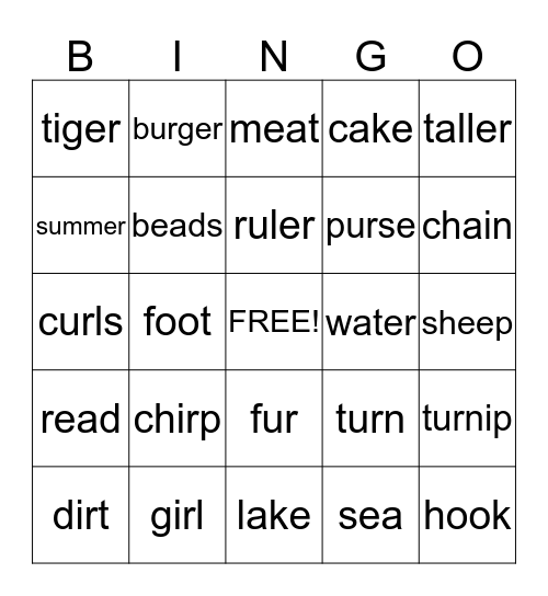 Term 2 Phonics Bingo Card
