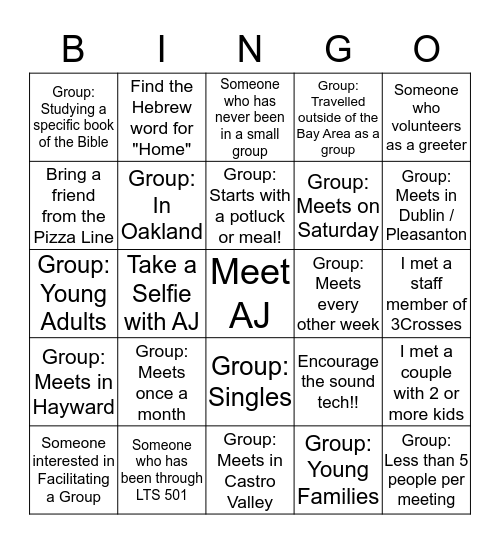 Summer Community Meet-Up Bingo Card